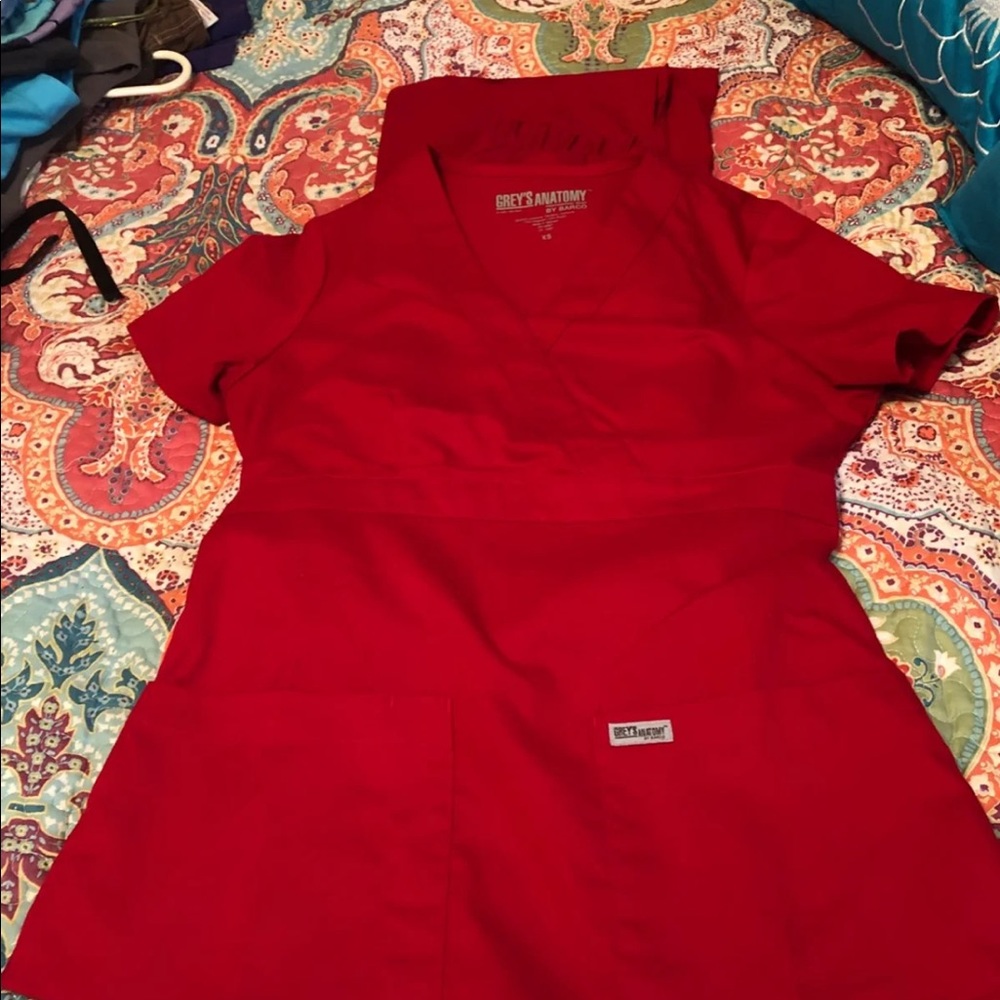 Greys Anatomy Red Scrub Set